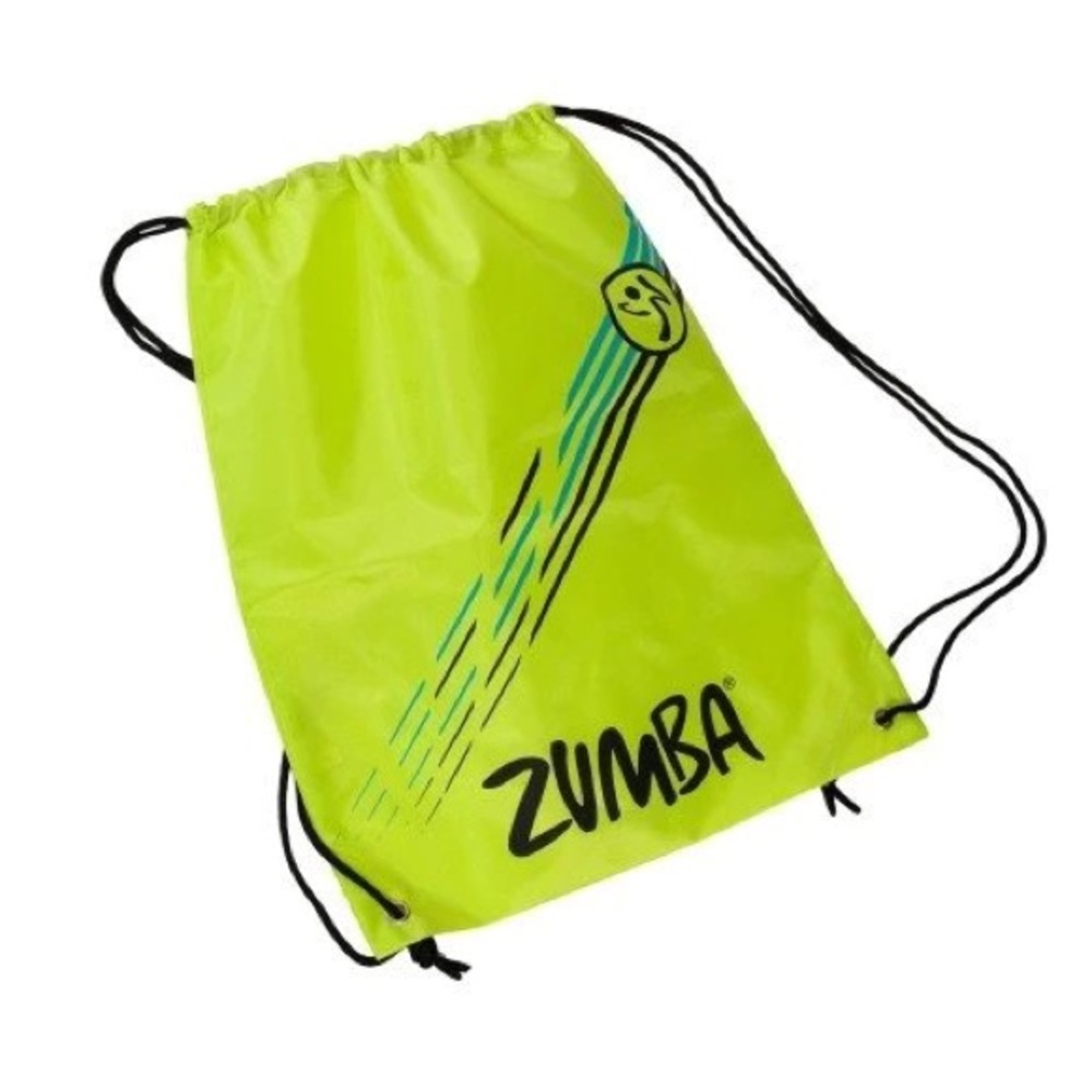 🪴$5/25🪴 Zumba Fitness Zoom Zoom Drawstring Bag Backpack Neon Green Yellow